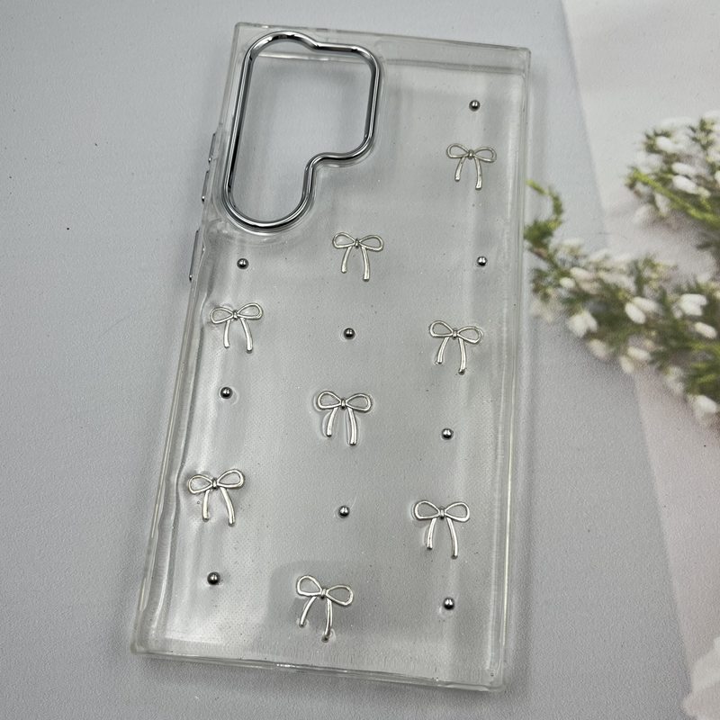 قاب گوشی Galaxy S24 Ultra سامسونگ Shine Case لنز Silver شفاف شاین ایربگ دار طرح پاپیون کد 94334 - Image 2
