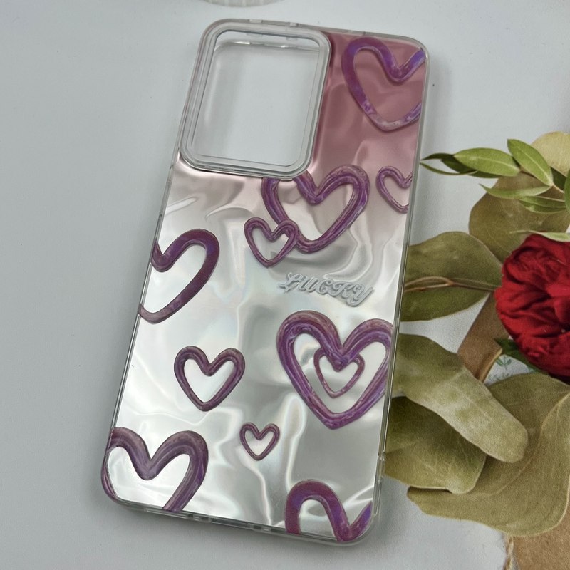 قاب گوشی Poco X7 Pro شیائومی 3D Wave Case طرح سه بعدی موج لنز برجسته قلب نقره ای کد 94359 - Image 2