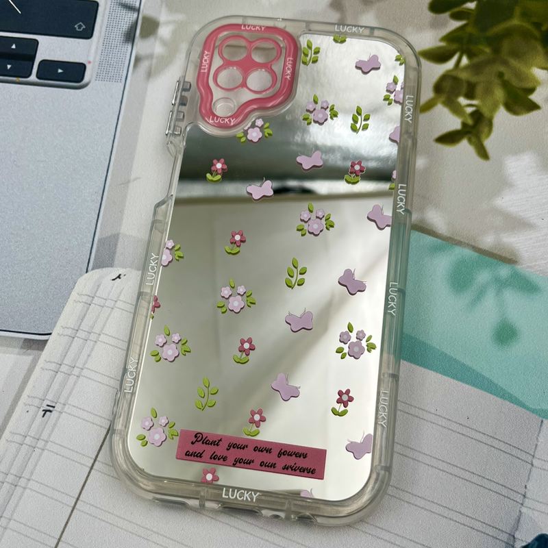 قاب گوشی Galaxy A12 / Galaxy M12 سامسونگ Mirror Case ایربگ دار آینه ای طرح گل رز لنز رنگی کد 95315 - Image 2