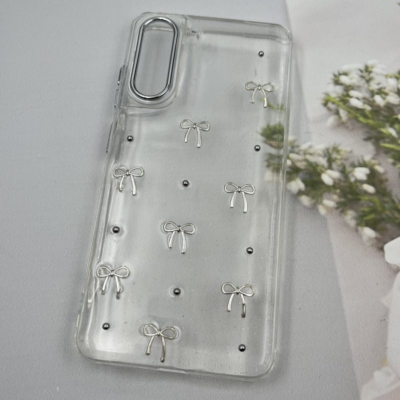 قاب گوشی Galaxy S21 FE سامسونگ Shine Case لنز Silver شفاف شاین ایربگ دار طرح پاپیون کد 98218 - Image 2