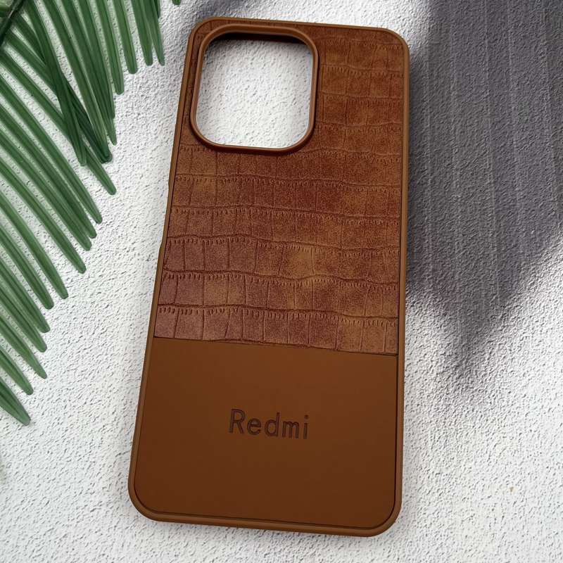 قاب گوشی Redmi 13 / Redmi 13x / Poco M6 4G شیائومی چرمی کروکودیل اورجینال برجسته لاکچری رنگ عسلی کد 99312 - Image 2