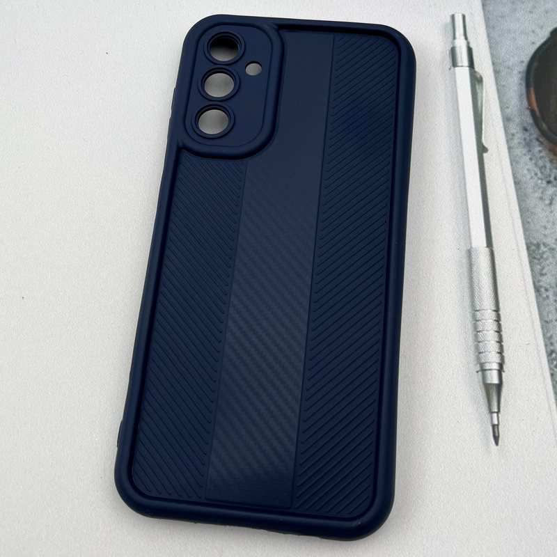 قاب گوشی Galaxy A14 سامسونگ Carbon Case سیلیکونی ایربگ دار ضد ضربه طرح کربن محافظ لنز دار سرمه ای کد 10873 - Image 2