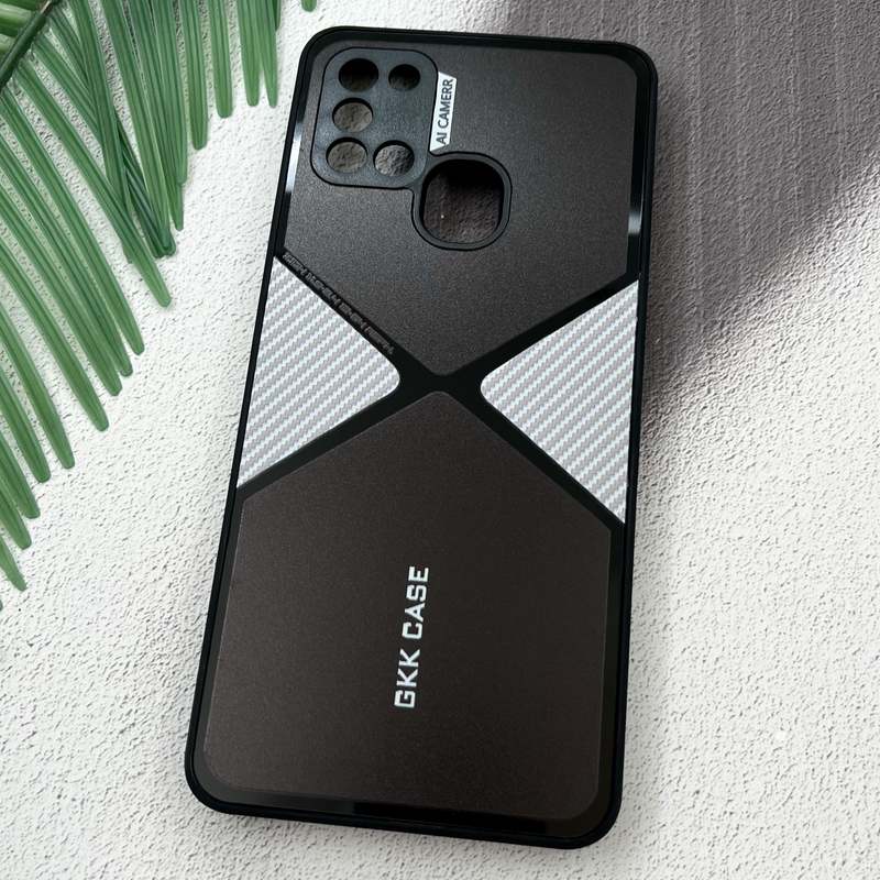 قاب گوشی Galaxy A21S سامسونگ GKK Case اورجینال Spider کربن AL CAMERA محافظ لنز دار نقره ای کد 11294 - Image 2