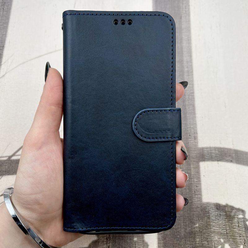 کیف گوشی Redmi 8 شیائومی چرم مگنتی جاکارتی بند آویز دار محافظ لنز دار سرمه ای کد 12686 - Image 3