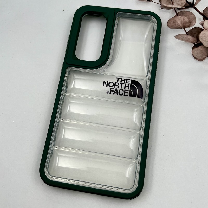 قاب گوشی Galaxy A55 سامسونگ Puffer Case پافری سیلیکونی شفاف ضد ضربه The North Face سبز کد 13061 - Image 2