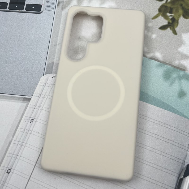 قاب گوشی Galaxy S25 Ultra سامسونگ Pastel Case سیلیکونی پاک کنی اورجینال مگ سیف Magsafe کرم روشن کد 13624 - Image 2