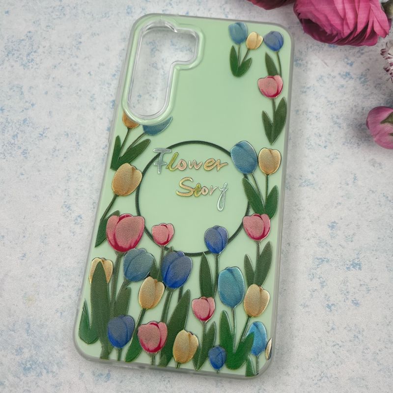 قاب گوشی Galaxy A55 سامسونگ PC CASE طرح مگ سیف Magsafe فانتزی گل ایربگ دار کد 14825 - Image 2