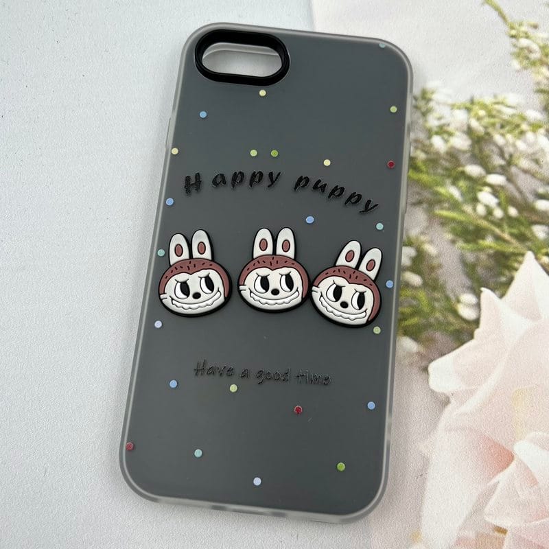 قاب گوشی iPhone 7 / iPhone 8 / iPhone SE 2020 / iPhone SE 2022 آیفون Puppy Case پاستلی سیلیکونی دو تکه ضد ضربه عروسکی مشکی کد 15427 - Image 2