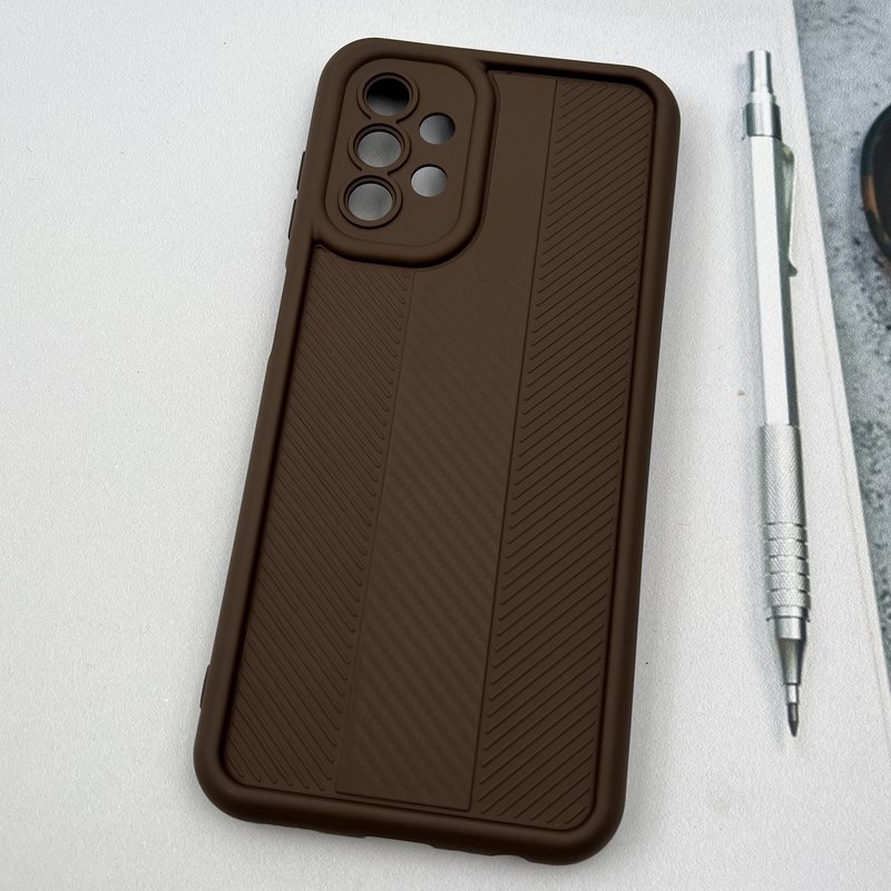 قاب گوشی Galaxy A13 4G / Galaxy A04S سامسونگ Carbon Case سیلیکونی ایربگ دار ضد ضربه طرح کربن محافظ لنز دار موکا کد 17531 - Image 2
