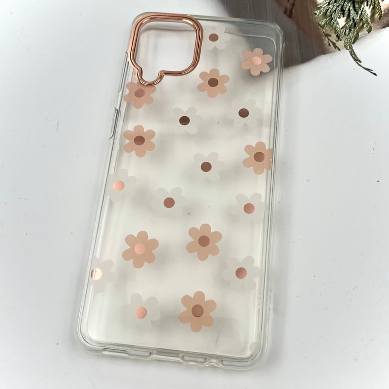 قاب گوشی Galaxy A12 / Galaxy M12 سامسونگ Flower Case شفاف لوکس طرح گل لنز Copper کد 18237 - Image 2