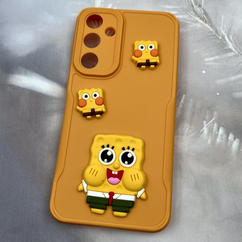 قاب گوشی Galaxy A55 سامسونگ Pinhole Case عروسکی لنز برجسته سیلیکونی طرح باب اسفنجی محافظ لنز دار کد 18413 - Image 2