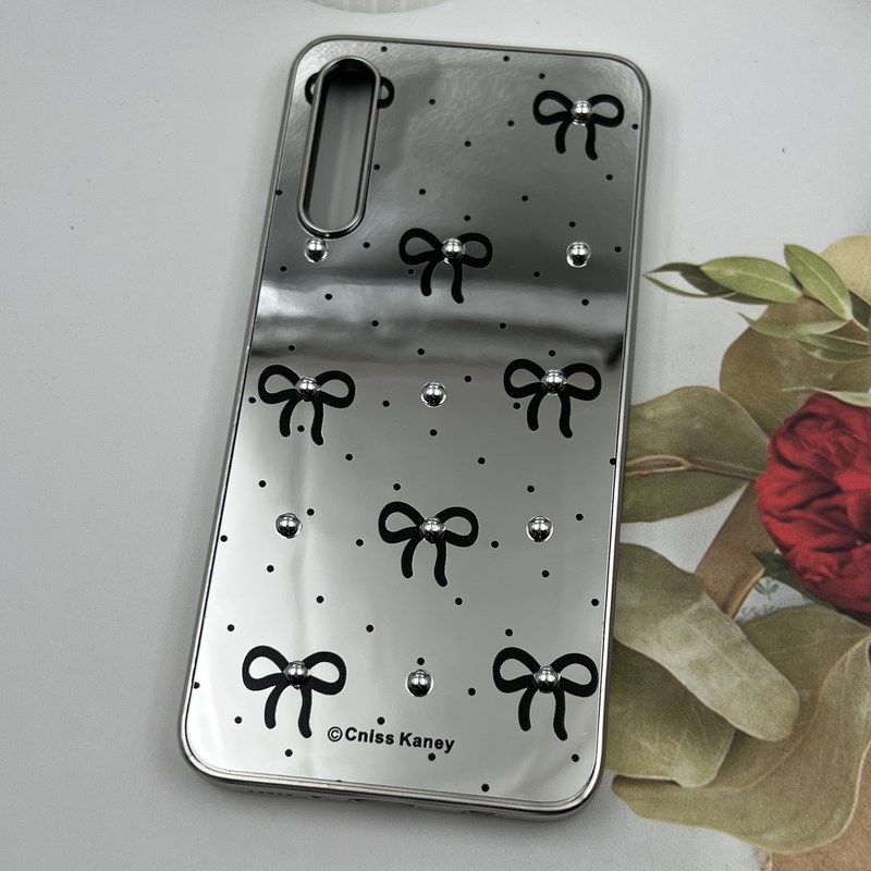 قاب گوشی Galaxy A30S / Galaxy A50S / Galaxy A50 سامسونگ Mirror Case آینه ای مروارید برجسته طرح پاپیون مشکی کد 20568 - Image 2