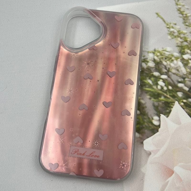 قاب گوشی iPhone 16 آیفون Lux Case لوکس طرح موج سه بعدی 3D قلب صورتی کد 20569 - Image 2