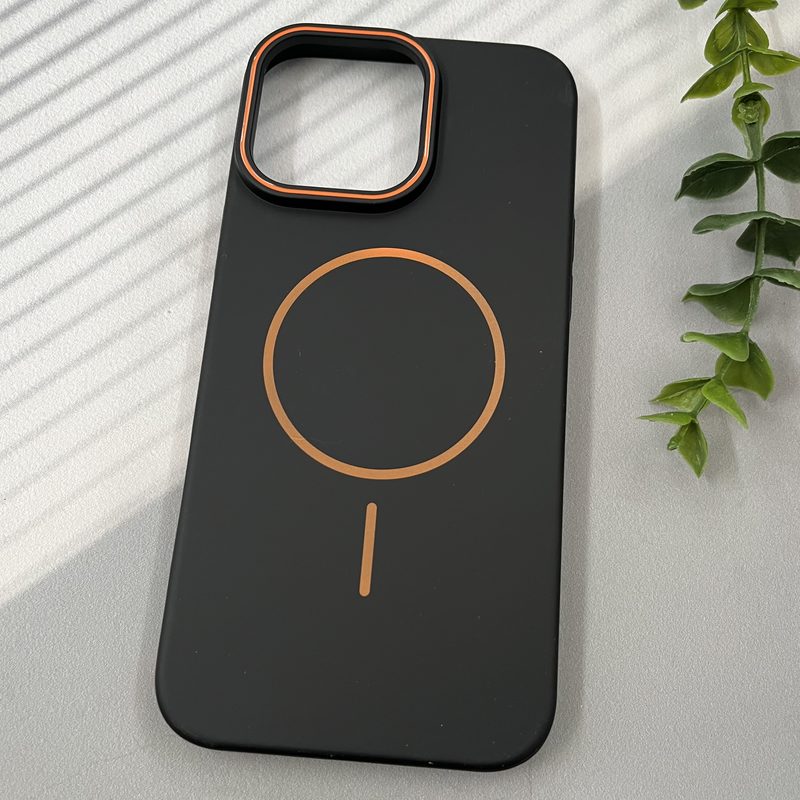 قاب گوشی iPhone 16 Pro Max آیفون FIT CLASSIC مگ سیف Magsafe اورجینال Orange Lens برجسته مشکی کد 21656 - Image 2