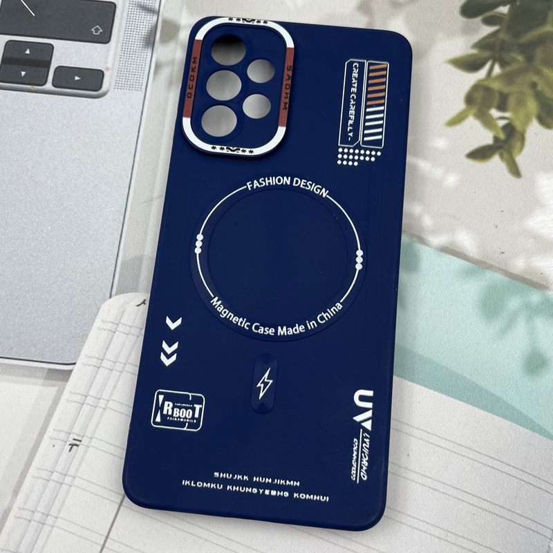 قاب گوشی Galaxy A73 سامسونگ Silicon Case سیلیکونی طرح مگ سیف Magsafe RT محافظ لنز دار سرمه ای کد 23376 - Image 2