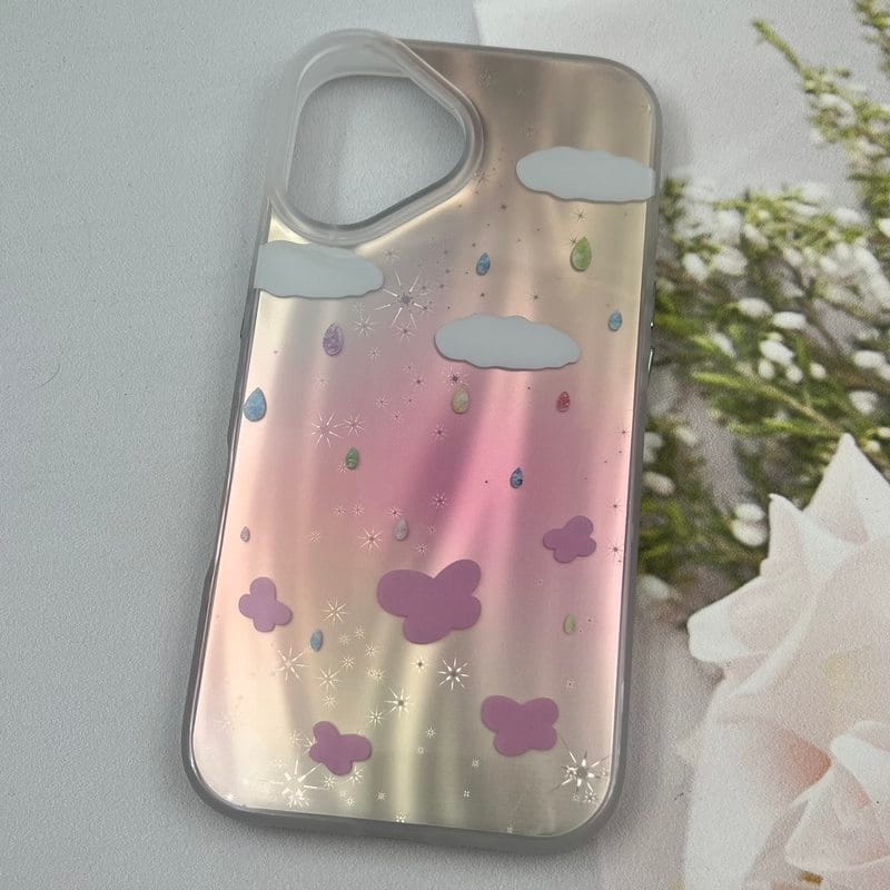 قاب گوشی iPhone 16 آیفون Lux Case لوکس طرح موج سه بعدی 3D ابر و باران کد 25067 - Image 2