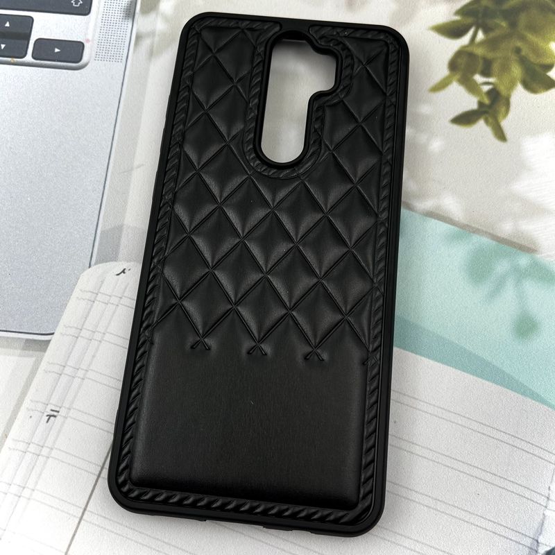 قاب گوشی Redmi Note 8 Pro شیائومی Premium Case چرم پافر لوزی بالشتی لوکس مشکی کد 25245 - Image 2