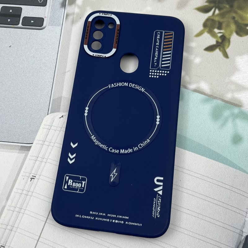 قاب گوشی Galaxy A11 / Galaxy M11 سامسونگ Silicon Case سیلیکونی طرح مگ سیف Magsafe RT محافظ لنز دار سرمه ای کد 25354 - Image 2
