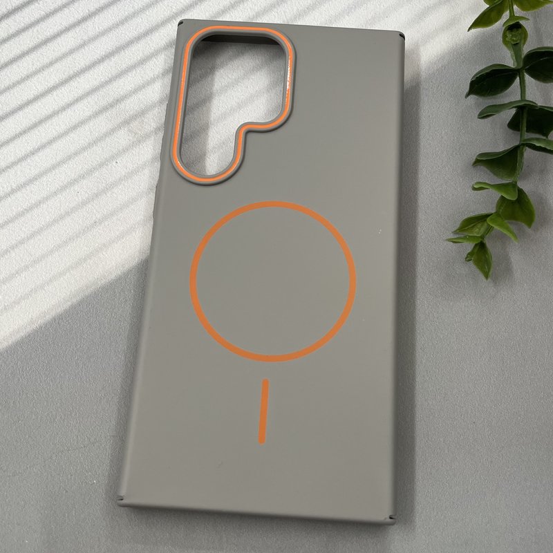 قاب گوشی Galaxy S24 Ultra سامسونگ FIT CLASSIC مگ سیف Magsafe اورجینال Orange Lens برجسته تیتانیوم کد 25610 - Image 2