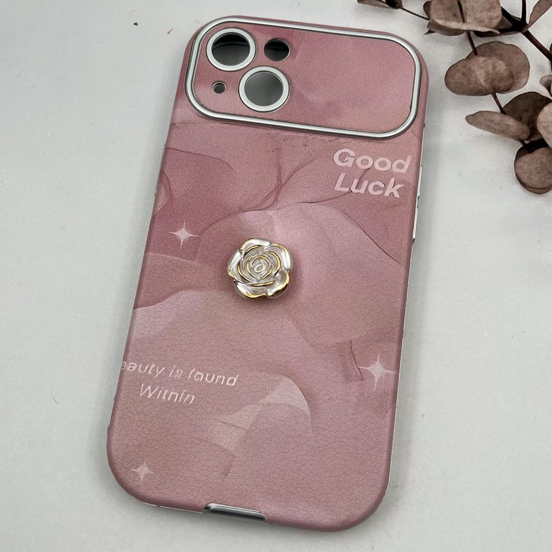 قاب گوشی iPhone 13 آیفون Flower Case طرح رز برجسته Good Luck محافظ لنز دار برجسته کد 27564 - Image 2