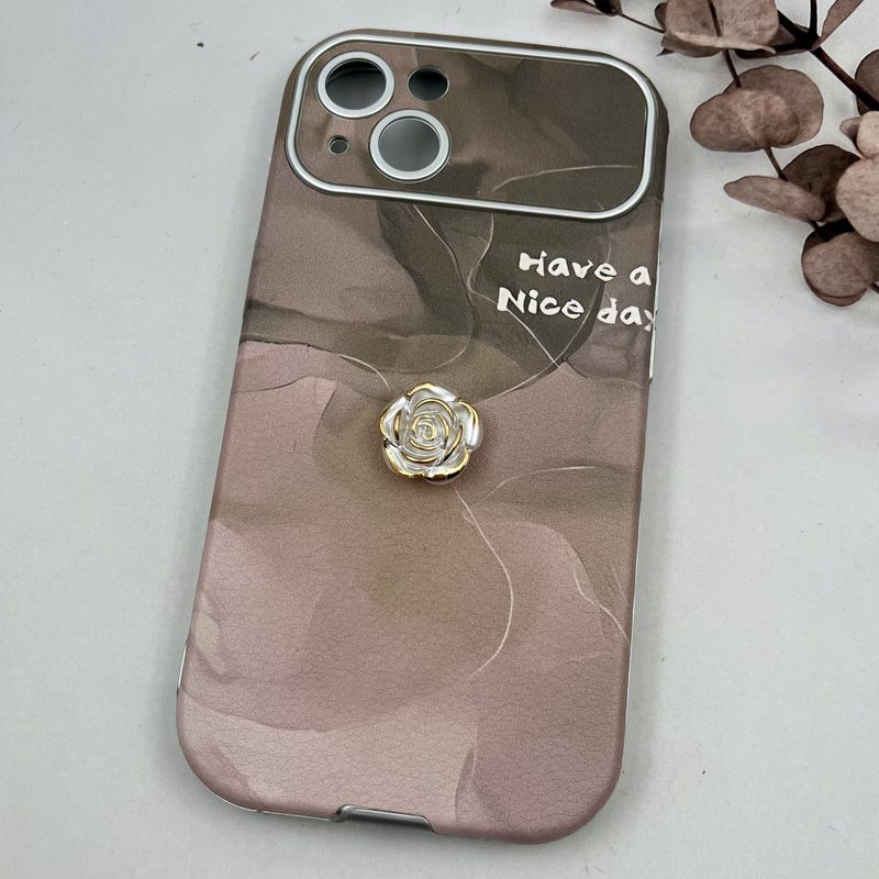 قاب گوشی iPhone 13 آیفون Flower Case طرح رز برجسته Nice Day محافظ لنز دار برجسته کد 29017 - Image 2