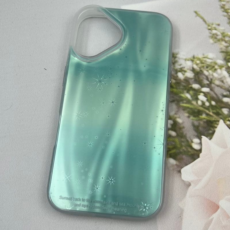 قاب گوشی iPhone 16 آیفون Lux Case لوکس طرح موج سه بعدی 3D ستاره سبزآبی کد 30551 - Image 2
