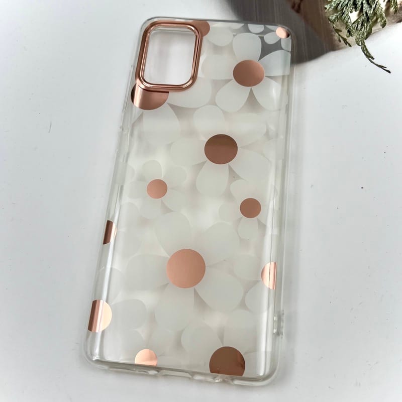 قاب گوشی Galaxy A51 سامسونگ Flower Case شفاف لوکس طرح گل لنز Copper کد 31939 - Image 2