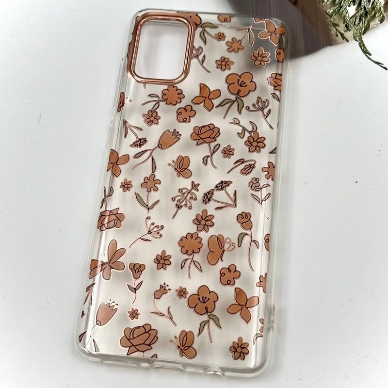 قاب گوشی Galaxy A51 سامسونگ Flower Case شفاف لوکس طرح گل لنز Copper کد 35190 - Image 2