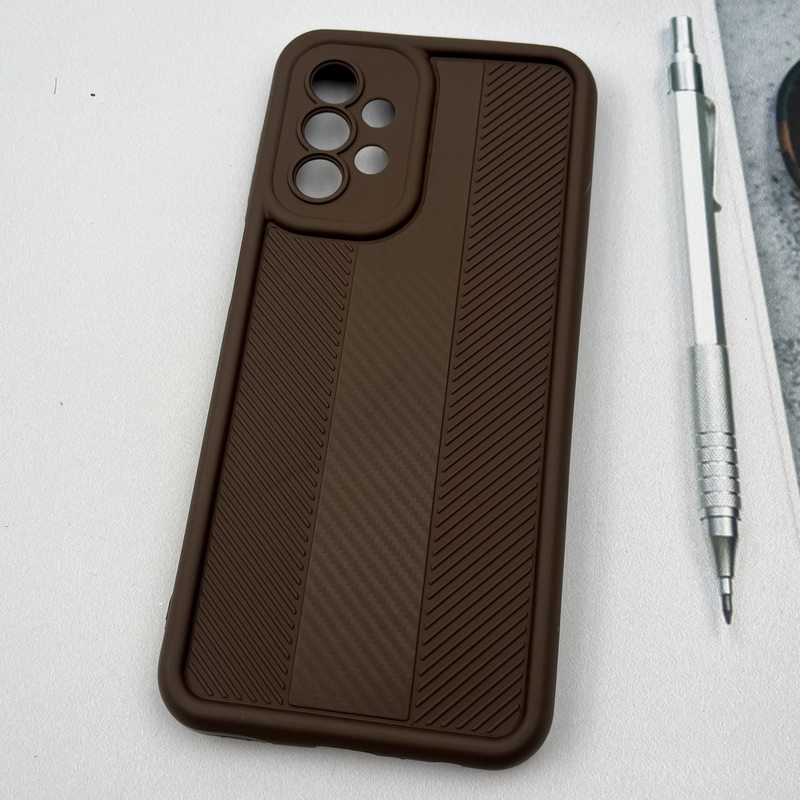 قاب گوشی Galaxy A23 سامسونگ Carbon Case سیلیکونی ایربگ دار ضد ضربه طرح کربن محافظ لنز دار موکا کد 35240 - Image 2