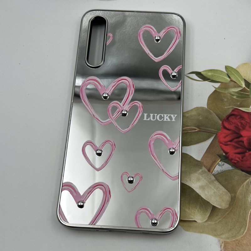 قاب گوشی Galaxy A30S / Galaxy A50S / Galaxy A50 سامسونگ Mirror Case آینه ای مروارید برجسته طرح قلب آبرنگی کد 35997 - Image 2