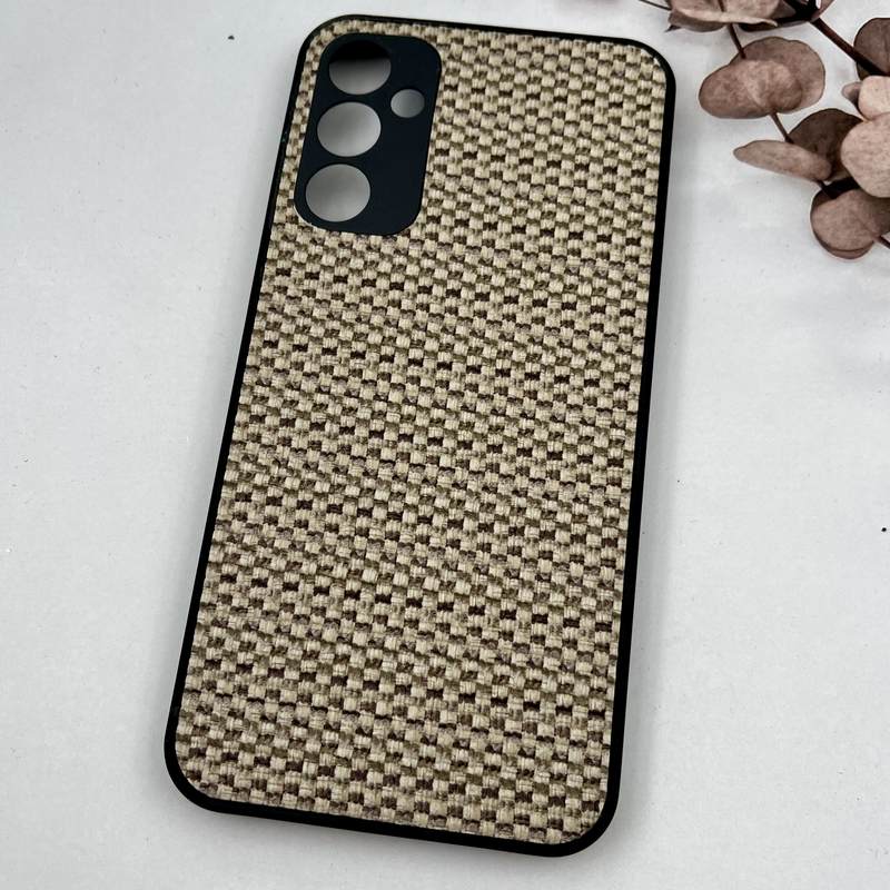 قاب گوشی Galaxy A34 سامسونگ Cotton Case طرح بافت برجسته کلاسیک کرم قهوه ای محافظ لنز دار برجسته کد 38216 - Image 2