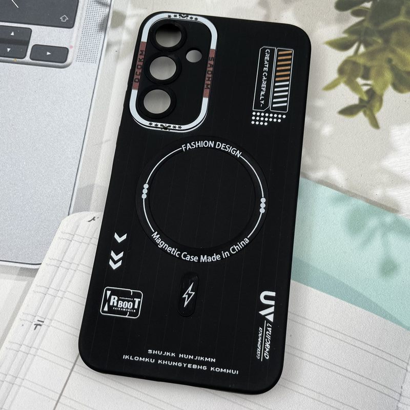 قاب گوشی Galaxy A55 سامسونگ Silicon Case سیلیکونی طرح مگ سیف Magsafe RT محافظ لنز دار مشکی کد 39223 - Image 2