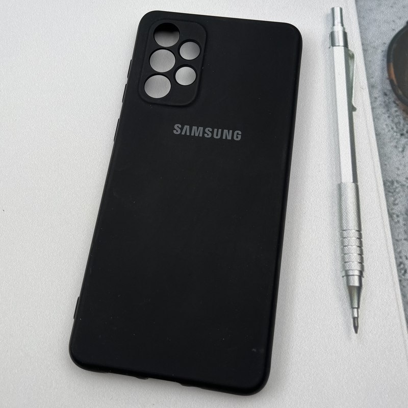 قاب گوشی Galaxy A73 سامسونگ سیلیکونی های کپی داخل پارچه ای مشکی محافظ لنز دار کد 39763 - Image 2