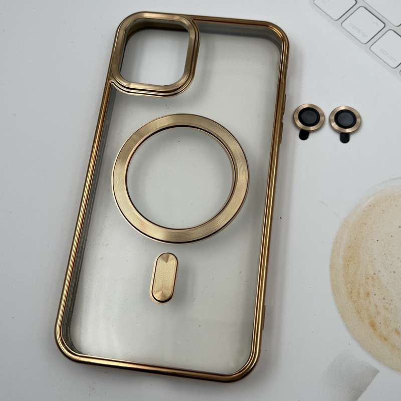 قاب گوشی iPhone 11 آیفون الکترواستاتیک اورجینال مگ سیف به همراه محافظ لنز رینگی طلایی کد 41576 - Image 2