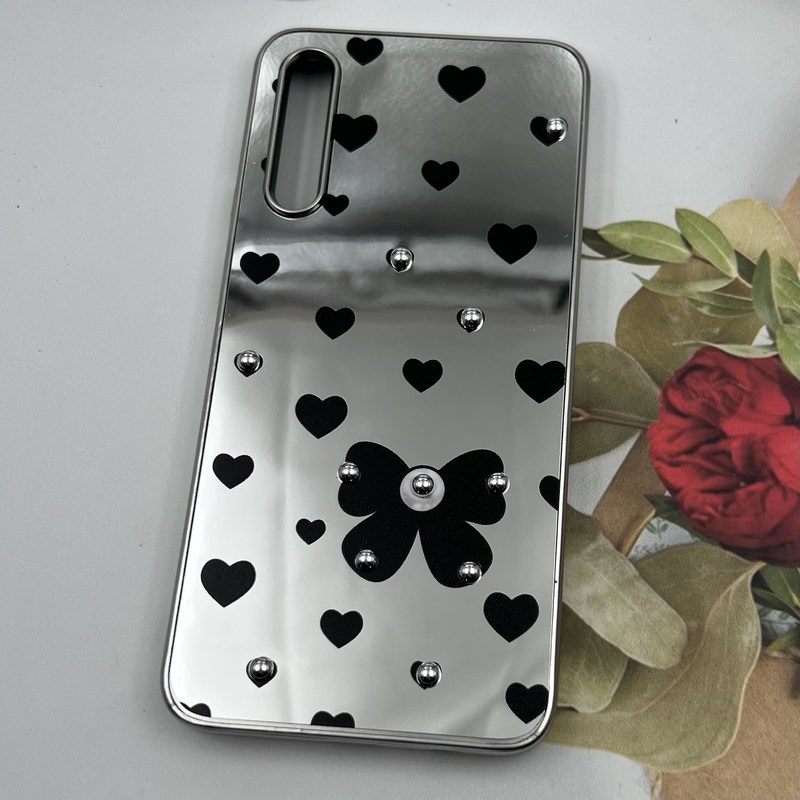 قاب گوشی Galaxy A30S / Galaxy A50S / Galaxy A50 سامسونگ Mirror Case آینه ای مروارید برجسته طرح قلب پاپیونی کد 41744 - Image 2
