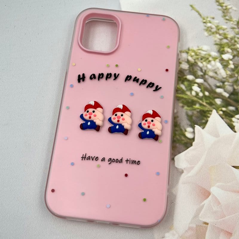 قاب گوشی iPhone 11 آیفون Puppy Case پاستلی سیلیکونی دو تکه ضد ضربه عروسکی صورتی کد 41816 - Image 2