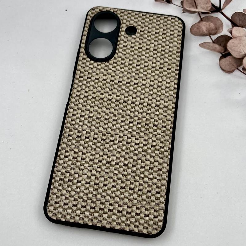 قاب گوشی Redmi 13C / Poco C65 شیائومی Cotton Case طرح بافت برجسته کلاسیک کرم قهوه ای محافظ لنز دار برجسته کد 43467 - Image 2