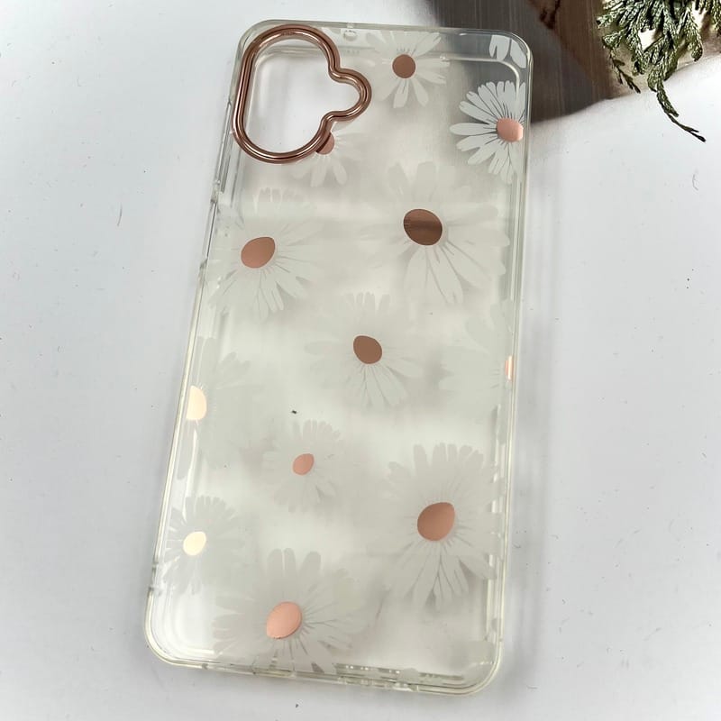 قاب گوشی Galaxy A06 سامسونگ Flower Case شفاف لوکس طرح گل لنز Copper کد 43781 - Image 2