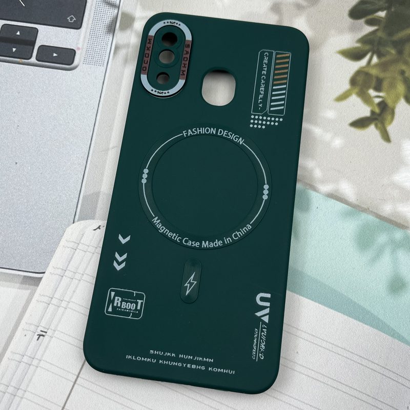 قاب گوشی Galaxy A20 / Galaxy A30 سامسونگ Silicon Case سیلیکونی طرح مگ سیف Magsafe RT محافظ لنز دار سبز کد 48480 - Image 2