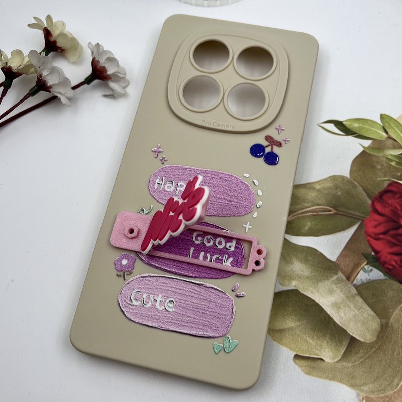 قاب گوشی Redmi Note 14 Pro 4G شیائومی سیلیکونی Stand Case عروسکی Nice استندشو محافظ لنز دار کرم Cute کد 48805 - Image 2