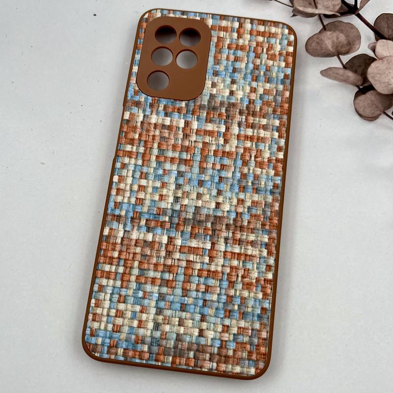 قاب گوشی Galaxy A22 4G / Galaxy M32 4G سامسونگ Cotton Case طرح بافت برجسته کلاسیک کرم آبی محافظ لنز دار برجسته کد 50377 - Image 2