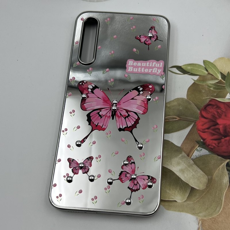 قاب گوشی Galaxy A30S / Galaxy A50S / Galaxy A50 سامسونگ Mirror Case آینه ای مروارید برجسته طرح پروانه و رز کد 50712 - Image 2