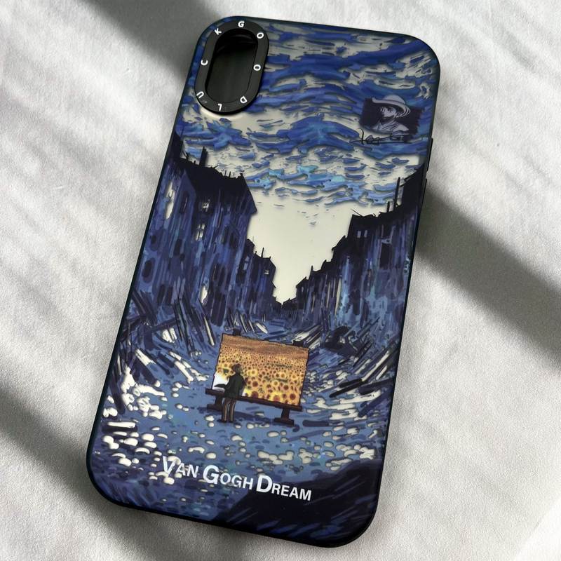 قاب گوشی iPhone X / iPhone XS آیفون Good Luck ضد ضربه لنز برجسته اورجینال طرح نقاشی Van Gogh کد 51429 - Image 2