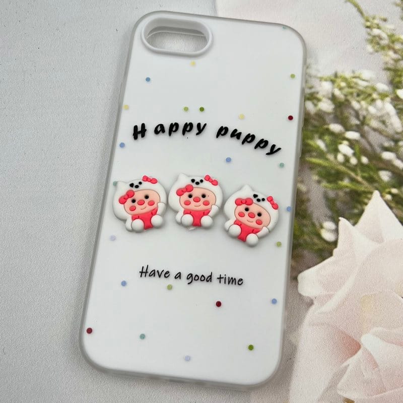 قاب گوشی iPhone 7 / iPhone 8 / iPhone SE 2020 / iPhone SE 2022 آیفون Puppy Case پاستلی سیلیکونی دو تکه ضد ضربه عروسکی سفید کد 51784 - Image 2