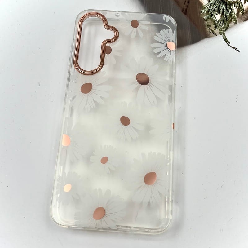 قاب گوشی Galaxy A16 سامسونگ Flower Case شفاف لوکس طرح گل لنز Copper کد 52692 - Image 2
