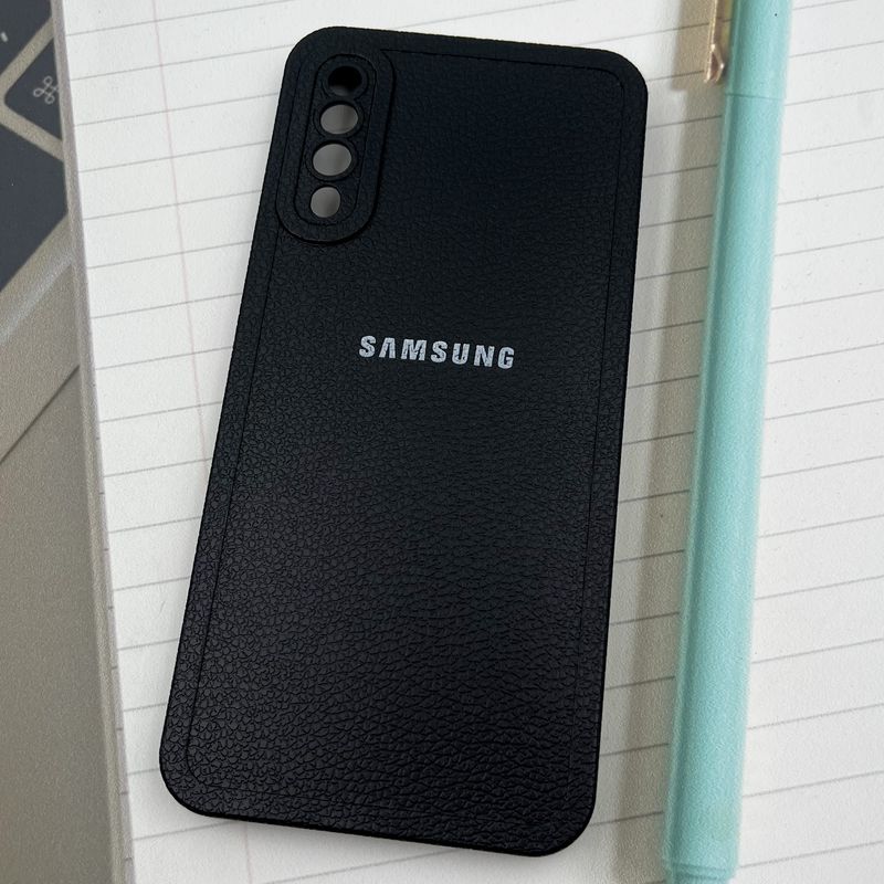 قاب گوشی Galaxy A30S / Galaxy A50S / Galaxy A50 سامسونگ Texture Case سیلیکونی طرح چرم محافظ لنز دار برجسته مشکی کد 54048 - Image 2