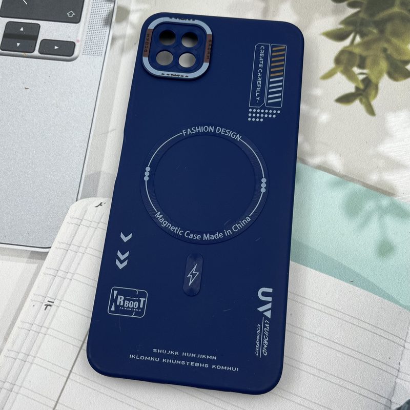 قاب گوشی Galaxy A22 5G سامسونگ Silicon Case سیلیکونی طرح مگ سیف Magsafe RT محافظ لنز دار سرمه ای کد 54208 - Image 2