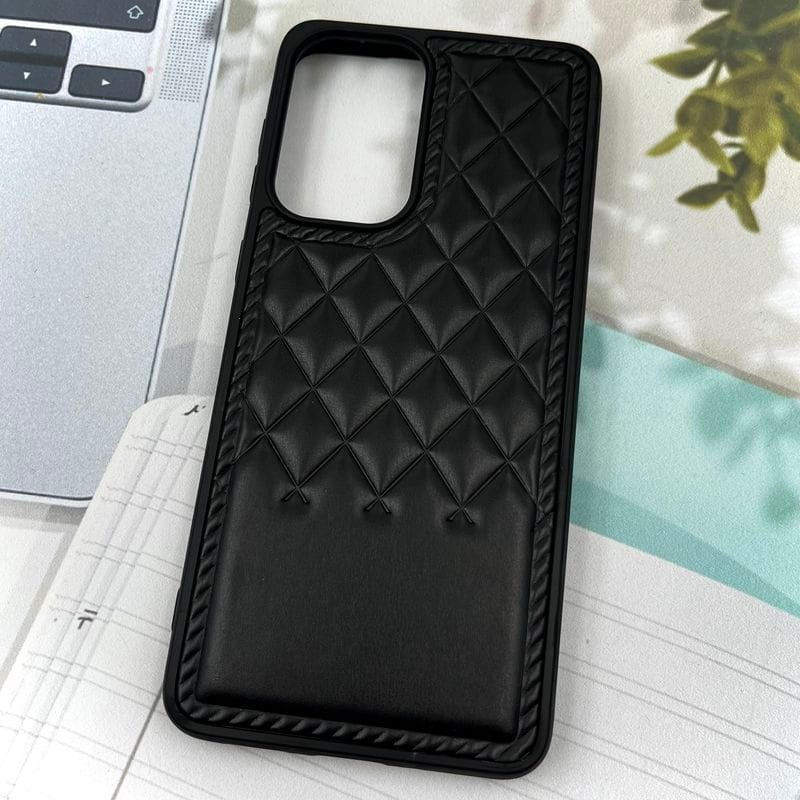 قاب گوشی Galaxy A33 سامسونگ Premium Case چرم پافر لوزی بالشتی لوکس مشکی کد 54942 - Image 2