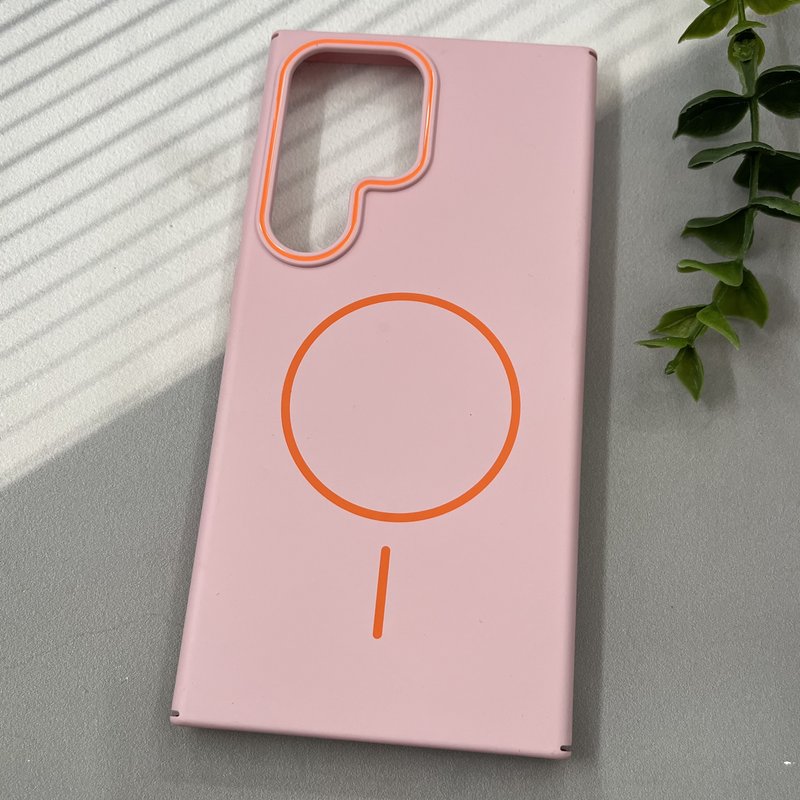 قاب گوشی Galaxy S24 Ultra سامسونگ FIT CLASSIC مگ سیف Magsafe اورجینال Orange Lens برجسته صورتی کد 54959 - Image 2