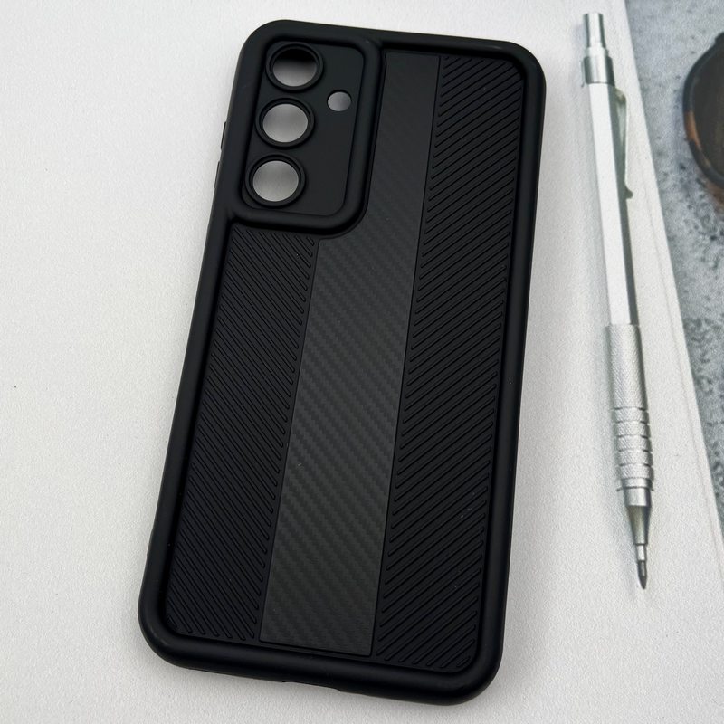 قاب گوشی Galaxy A35 سامسونگ Carbon Case سیلیکونی ایربگ دار ضد ضربه طرح کربن محافظ لنز دار مشکی کد 55710 - Image 2